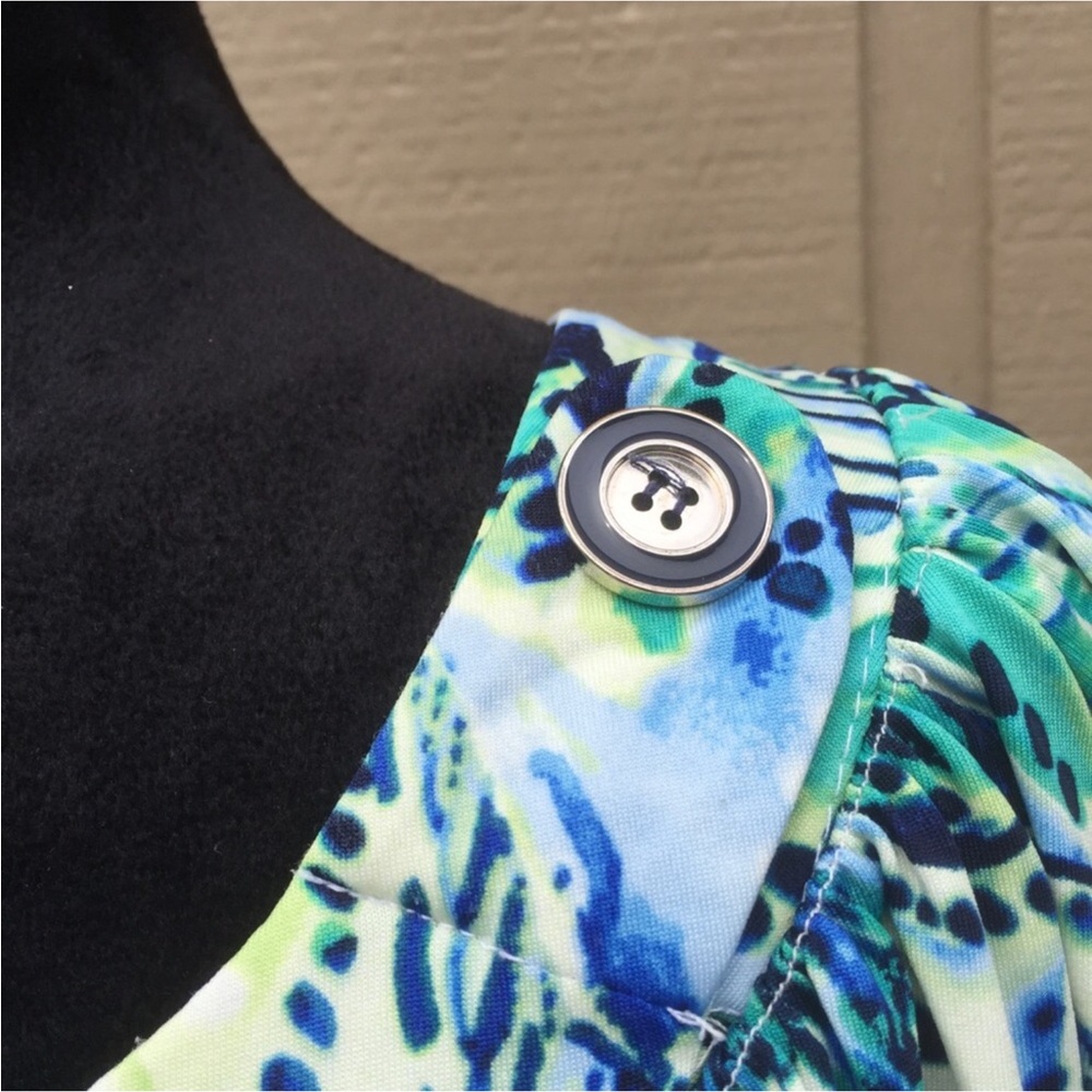 Links Blue/Green Shell Blouse - Picture 6 of 11